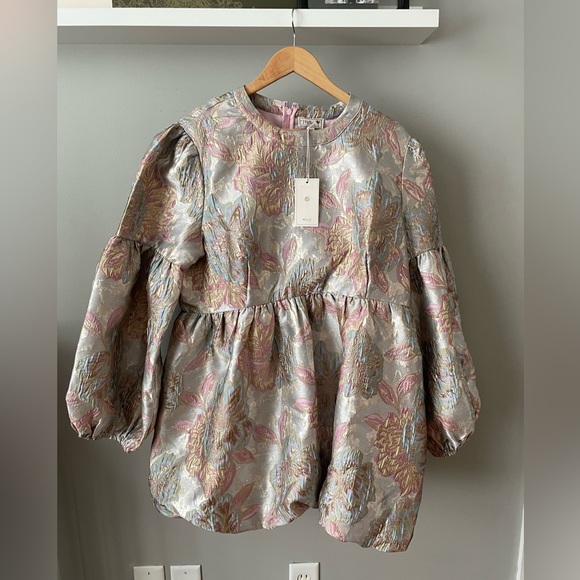 Mille Giselle Dress in pink brocade XL - Picture 7 of 15